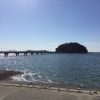 400メートルの海上散歩で竹島（愛知県蒲郡市）